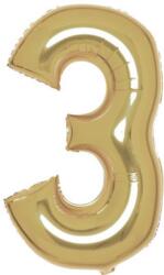  Arany White Gold 3-as szám fólia lufi 87 cm (DPA9915181)