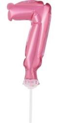  Rózsaszín 7-es Pink szám fólia lufi tortára 13 cm (MLG113648) - sandori
