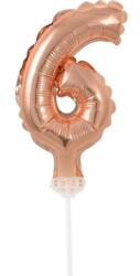 Rose Gold 6-os szám fólia lufi tortára 13 cm (MLG114379)