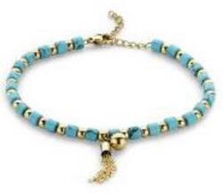  Victoria Arany színű kék gyöngyös karkötő (VBNACA69720) - sandori