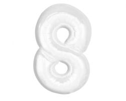  Fehér B&C White 8-as szám fólia lufi 92 cm (MLG189445) - sandori