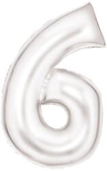  Fehér Lustre White 6-os szám fólia lufi 86 cm (DPA9917298) - sandori