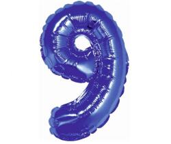  Kék Blue 9-es mini szám fólia lufi 35 cm (MLG633808) - sandori