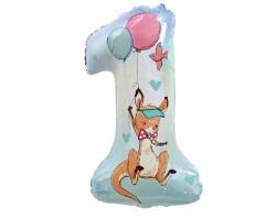  Happy Birthday Kangaroo, Kenguru 1-es szám fólia lufi 77 cm (MLG147896)