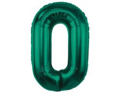  Zöld B&C Bottle Green 0-ás szám fólia lufi 85 cm (MLG190137) - sandori