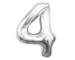  Ezüst Silver 4-es szám fólia lufi 85 cm (MLG109474) - sandori