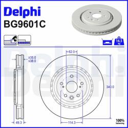 DELPHI Brzdový kotúč DELPHI BG9601C (BG9601C)