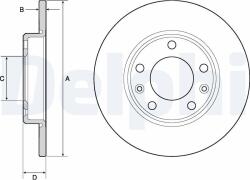 DELPHI Tarcza Ham. Peugeot 308 Ii 249mm 13- (bg4670c)