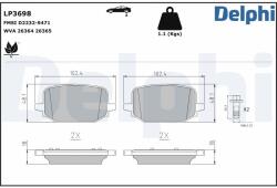 DELPHI Sada brzdových platničiek kotúčovej brzdy DELPHI LP3698 (LP3698)