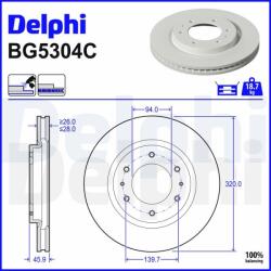 DELPHI Brzdový kotúč DELPHI BG5304C (BG5304C)