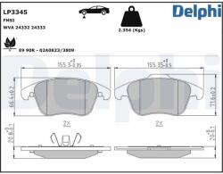 DELPHI Sada brzdových platničiek kotúčovej brzdy DELPHI LP3345 (LP3345)