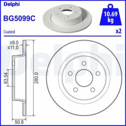 DELPHI Brzdový kotúč DELPHI BG5099C (BG5099C)