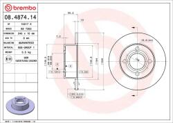BREMBO Brzdový kotúč BREMBO 08.4874. 14 (08.4874.14)