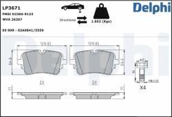 DELPHI Sada brzdových platničiek kotúčovej brzdy DELPHI LP3671 (LP3671)