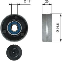 GATES Vratná/vodiaca kladka rebrovaného klinového remeňa GATES T38059 (T38059)
