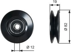 GATES Vratná/vodiaca kladka klinového remeňa GATES T36606 (T36606)