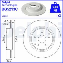 DELPHI Brzdový kotúč DELPHI BG5213C (BG5213C)