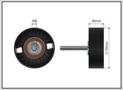 CAFFARO Vratná/vodiaca kladka rebrovaného klinového remeňa CAFFARO 234-20 SC (234-20 SC)