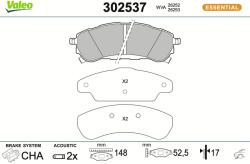 VALEO Sada brzdových platničiek kotúčovej brzdy VALEO 302537 (302537)