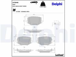 DELPHI Sada brzdových platničiek kotúčovej brzdy DELPHI LP3940 (LP3940)