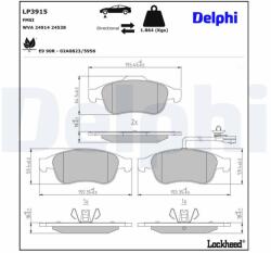 DELPHI Sada brzdových platničiek kotúčovej brzdy DELPHI LP3915 (LP3915)
