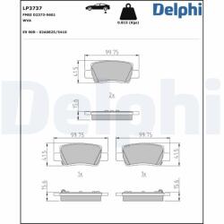 DELPHI Sada brzdových platničiek kotúčovej brzdy DELPHI LP3737 (LP3737)