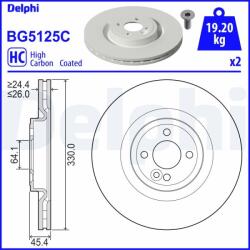 DELPHI Brzdový kotúč DELPHI BG5125C (BG5125C)