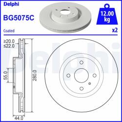 DELPHI Brzdový kotúč DELPHI BG5075C (BG5075C)