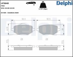 DELPHI Sada brzdových platničiek kotúčovej brzdy DELPHI LP3640 (LP3640)