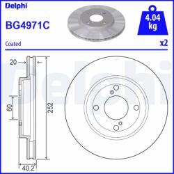 DELPHI Brzdový kotúč DELPHI BG4971C (BG4971C)