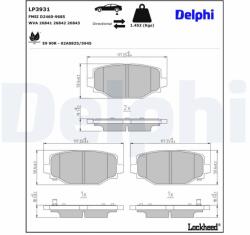 DELPHI Sada brzdových platničiek kotúčovej brzdy DELPHI LP3931 (LP3931)