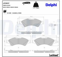DELPHI Sada brzdových platničiek kotúčovej brzdy DELPHI LP3937 (LP3937)