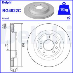 DELPHI Tarcza Ham. Saab 9-3 09- Tyl (bg4922c)