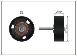 CAFFARO Vratná/vodiaca kladka rebrovaného klinového remeňa CAFFARO 264-03 SC (264-03 SC)