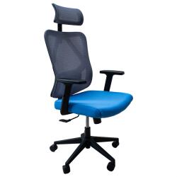 Iris Eclipse kék/szürke ergonómikus, szövet-hálós irodai forgószék fej és háttámasszal (ECLIPSE KÉK SZÜRKE) - bestbyte