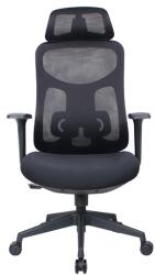 Iris Mirage fekete ergonómikus, szövet-hálós irodai forgószék fej és háttámasszal (MIRAGE FEKETE) - bestbyte