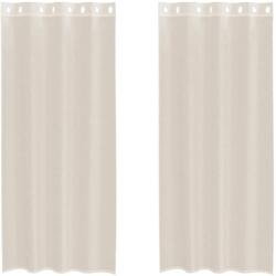 vidaXL 2 db krémszínű fátyolfüggönyök rojtokkal 140x225 cm 4102073 (4102073)