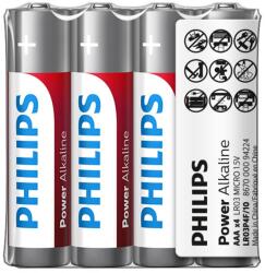 Philips Power Alkaline elem, AAA, 4 db, foil w/ sticker (LR03P4F/10)
