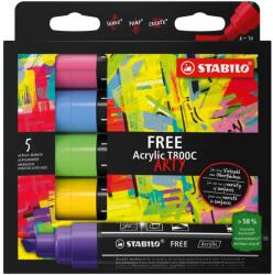 STABILO Free Acrylic T800 akril marker, Seaside készlet, 5 szín/készlet (SW6935)