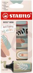 STABILO Boss mini Naturevibes szövegmarker, 5 szín/készlet, Sárzöld, Földzöld, Sienna, Bézs, Meleg szürke (SW07053110)