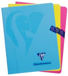 Clairefontaine Mymesys 3 darabos A5+ tűzött jegyzetfüzet készlet(16.5x21cm), 36 lap, Jegyzet, Különböző színekben