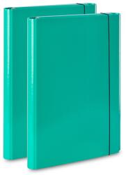 Vaupe 2 darabos laminált karton mappa szett, Gumival, 25 mm, 310, Türkiz