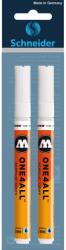 Schneider Schmeider 2 db-os Molotow One4All 127HS 2 mm-es fehér akril marker készlet