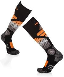 Try To Fly 3/4-es fekete-narancssárga-szürke merinó gyapjú SKI SOCKS sízokni, 39-42 EU, Többszínű (TF42-101-2)