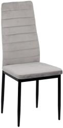  Scaun de bucatarie din catifea si cadru negru BUC 263V gri