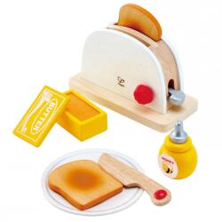 Hape Set de prajitori de paine pop-up Hape| Joc de fantezie de bucatarie cu accesorii pentru micul dejun pentru copii de la Hape (E3148) Bucatarie copii