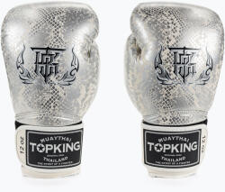 Top King Muay Thai Muay Thai Muay Thai Super Star Snake alb mănuși de box TKBGSS-02A-WH-SV-10