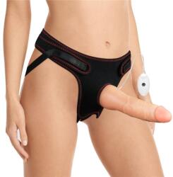 Lovetoy Set Ham Strap-on Si Dildo Cu Vibratii Easy Strapon, Natural, 19 Cm