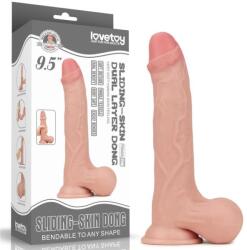 Lovetoy Dildo Realistic Sliding Skin Dual Layer Dong - Whole Testicle, Natural, 24.5 Cm Dildo