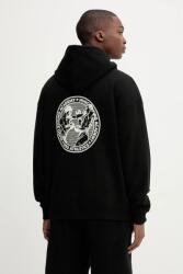 HUGO BOSS pamut melegítőfelső fekete, nyomott mintás, kapucnis, 50542399 - fekete XL